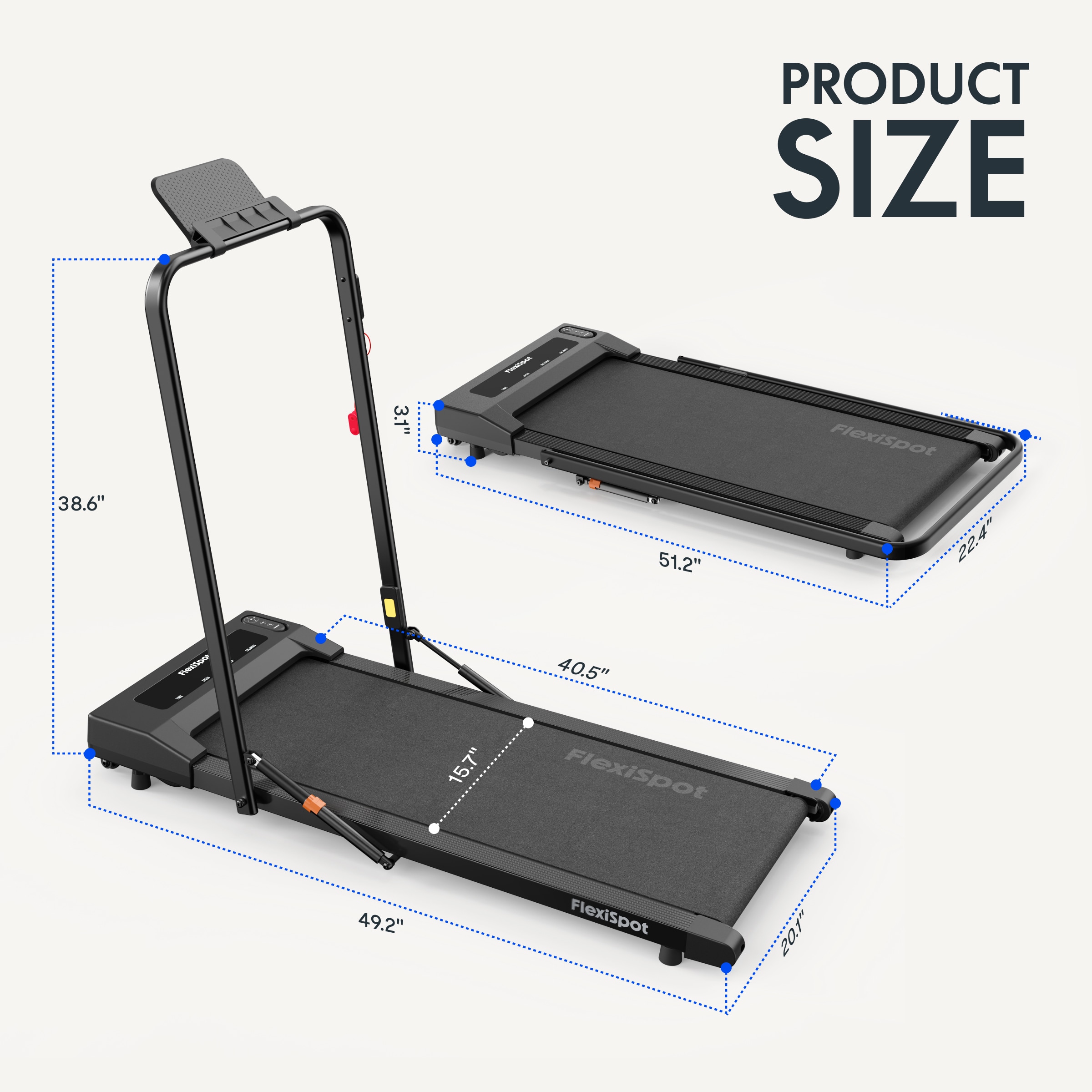 FlexiSpot 2-in-1 Walking Pad Treadmill – 6 Modes, 264 lbs Capacity